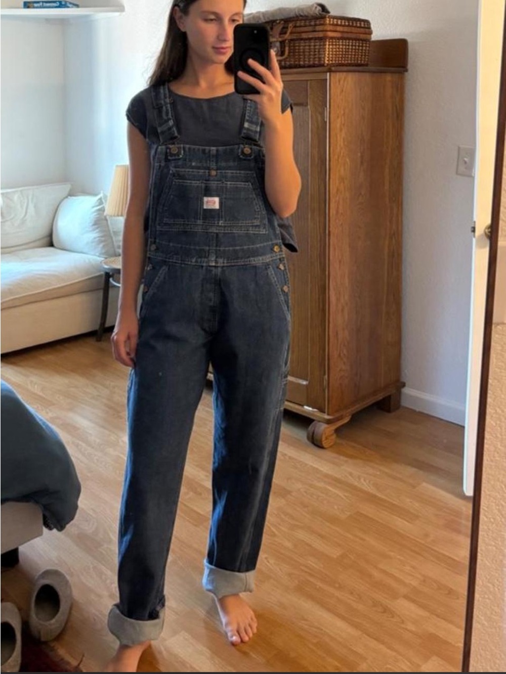 Classic Dark Blue Denim Women’s Overalls